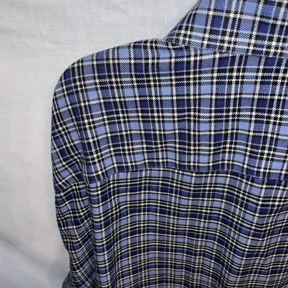 Untuckit Men’s Dress Shirt Size 3XL Blue Plaid Business Formal City - Picture 11 of 12